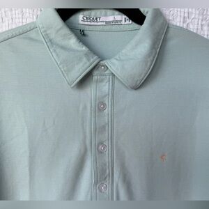 Criquet Pima Cotton Polo Shirt Mens L Green Luxury Golf Preppy
